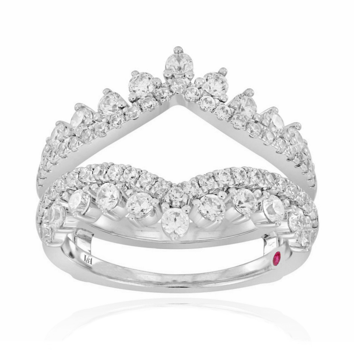 14K WHITE GOLD 1CT ROUND DIAMOND LADIES WRAP RING 