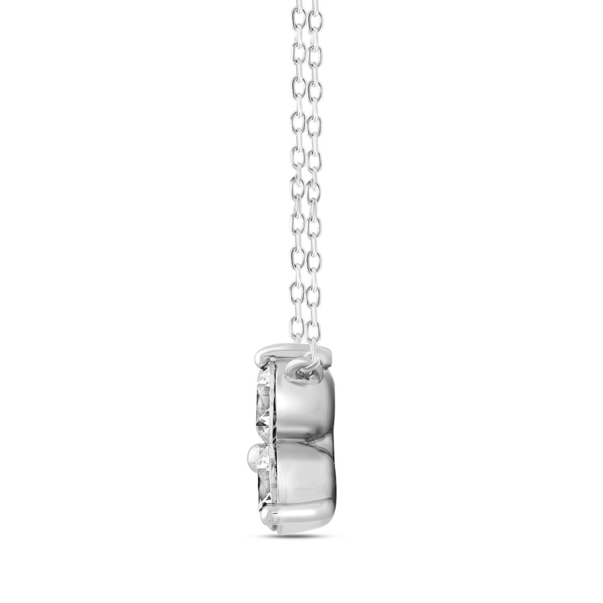 14K WHITE GOLD 1/2CT ROUND DIAMOND LADIES PENDANT WITH CHAIN  