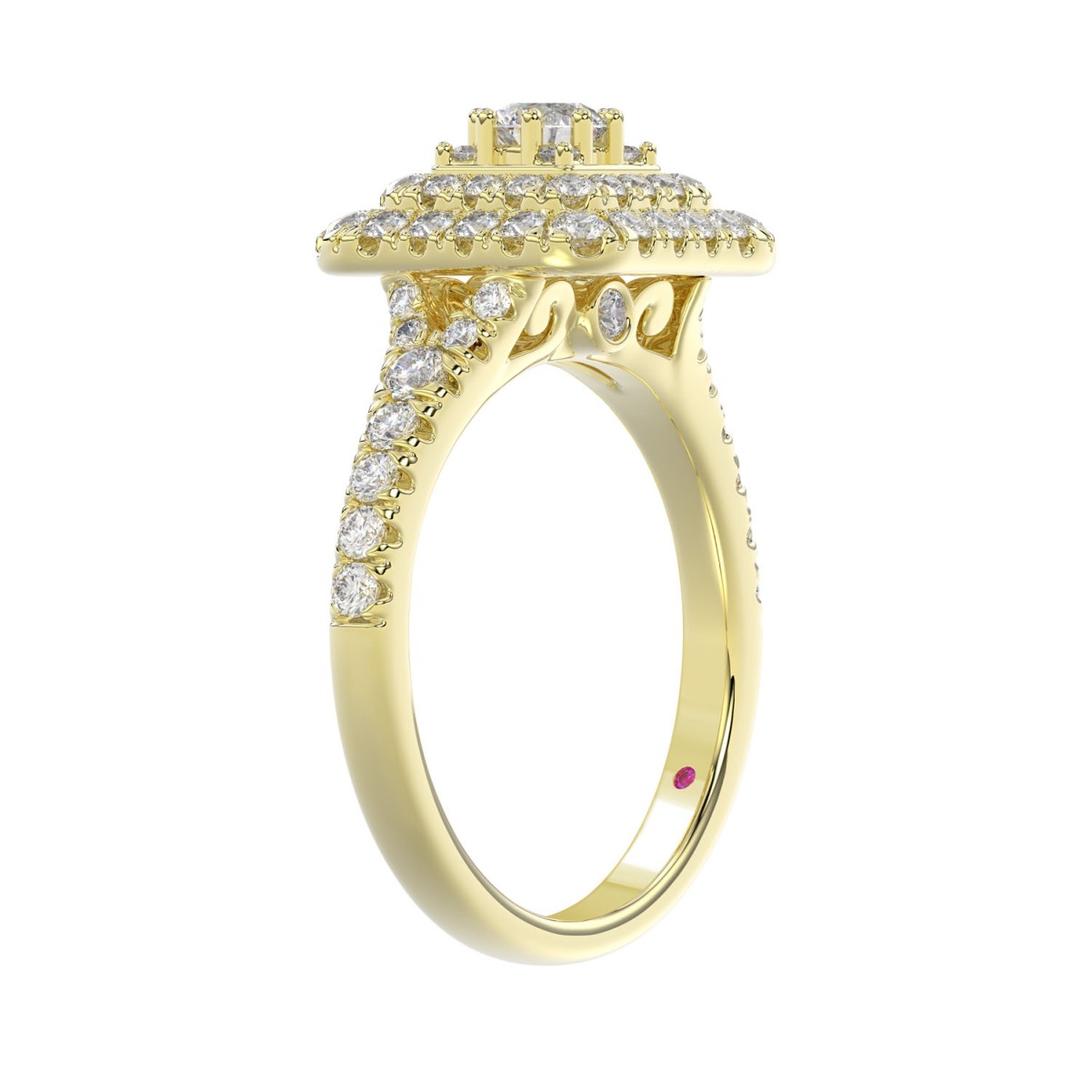 14K YELLOW GOLD 1CT ROUND DIAMOND LADIES RING 