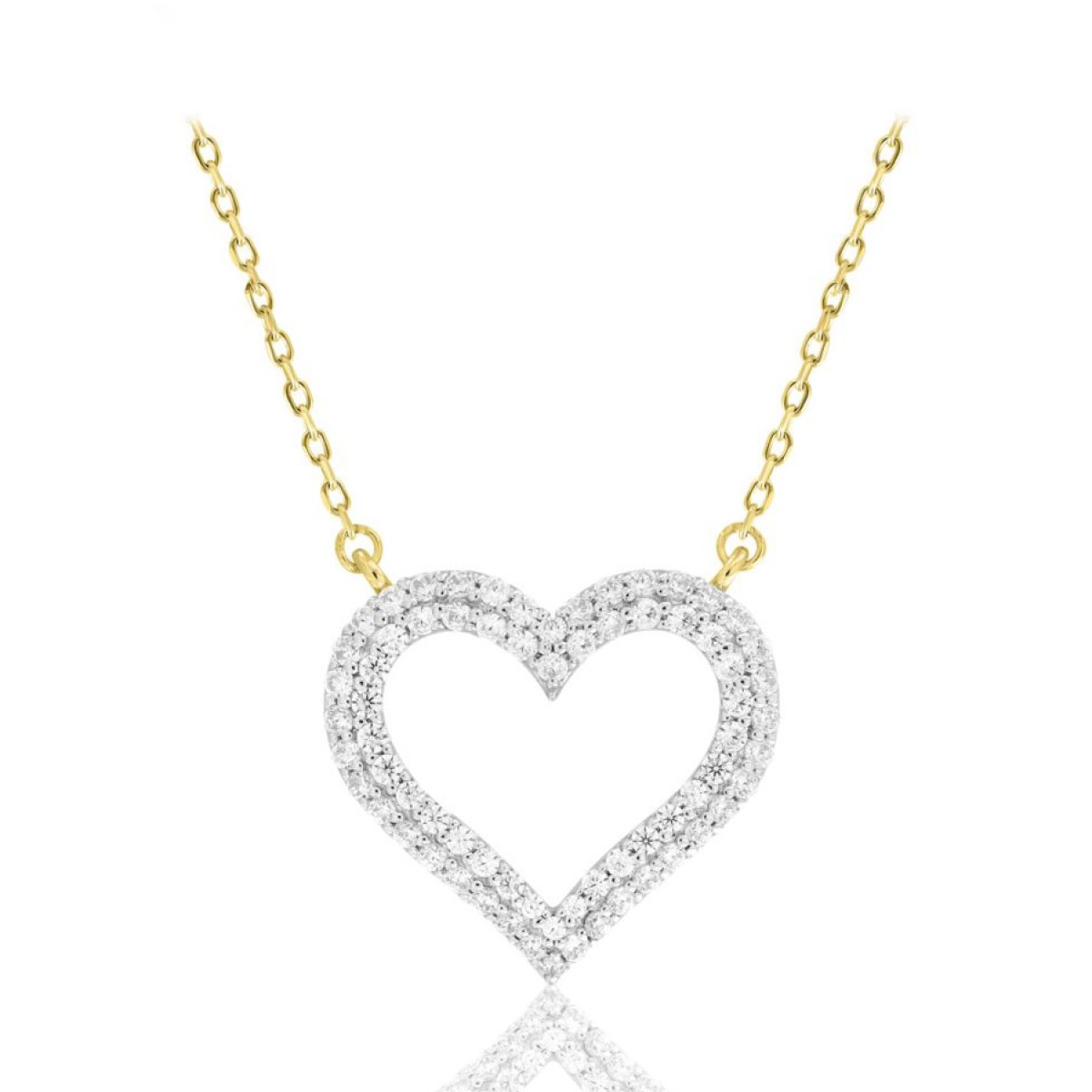 14K YELLOW GOLD 1/2CT ROUND DIAMOND LADIES PENDANT WITH CHAIN 