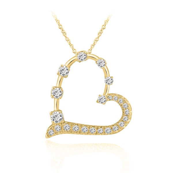 14K YELLOW GOLD 1/2CT ROUND DIAMOND LADIES PENDANT...
