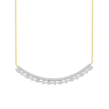 14K YELLOW GOLD 3/4CT ROUND DIAMOND LADIES NECKLACE
