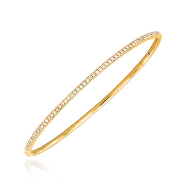 14K YELLOW GOLD 1/2CT ROUND DIAMOND LADIES BANGLE...