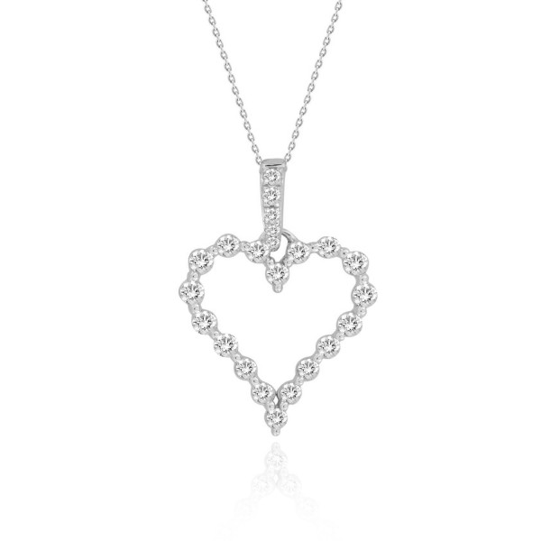 14K WHITE GOLD 1/4CT ROUND DIAMOND LADIES PENDANT ...