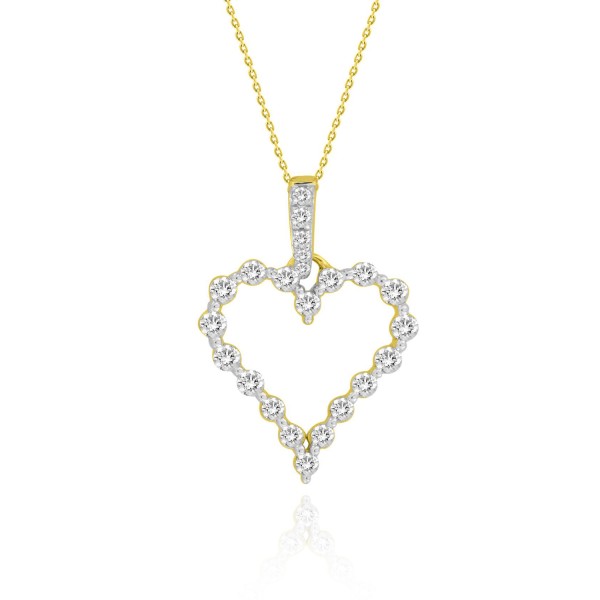 14K YELLOW GOLD 1/4CT ROUND DIAMOND LADIES PENDANT...