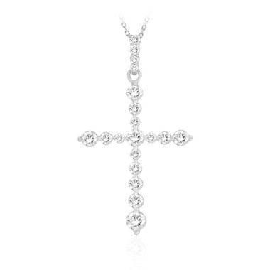 14K WHITE GOLD 7/8CT ROUND DIAMOND LADIES PENDANT WITH CHAIN 