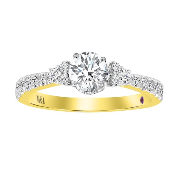 14K YELLOW GOLD 1CT ROUND DIAMOND LADIES RING(CENT...
