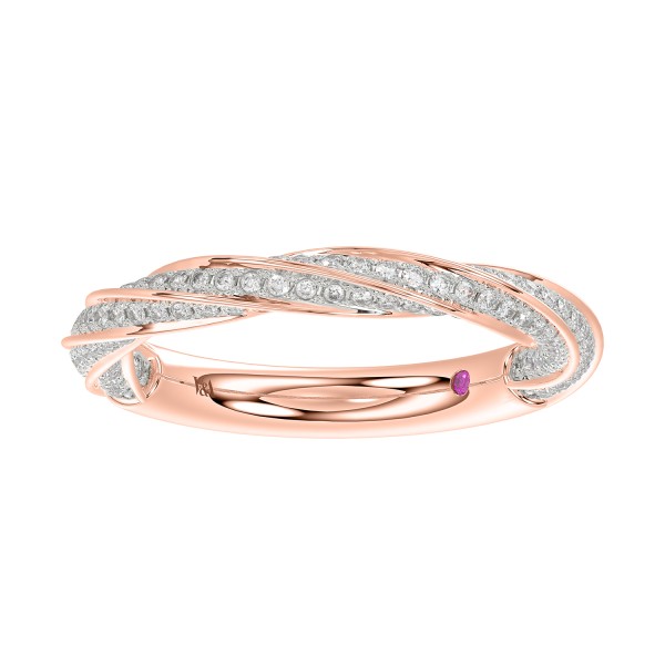 14K ROSE GOLD 7/8CT ROUND DIAMOND LADIES BAND ...