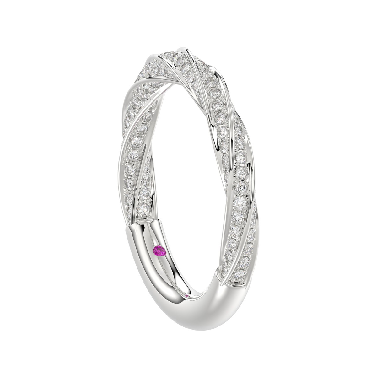 14K WHITE GOLD 7/8CT ROUND DIAMOND LADIES BAND 