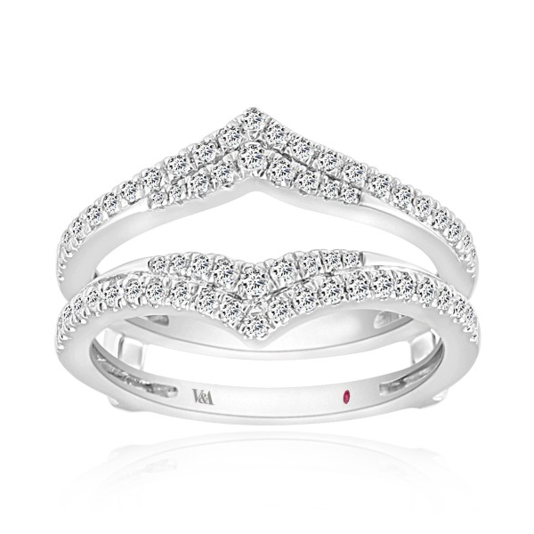 14K WHITE GOLD 1/2CT ROUND DIAMOND LADIES WRAP RIN...