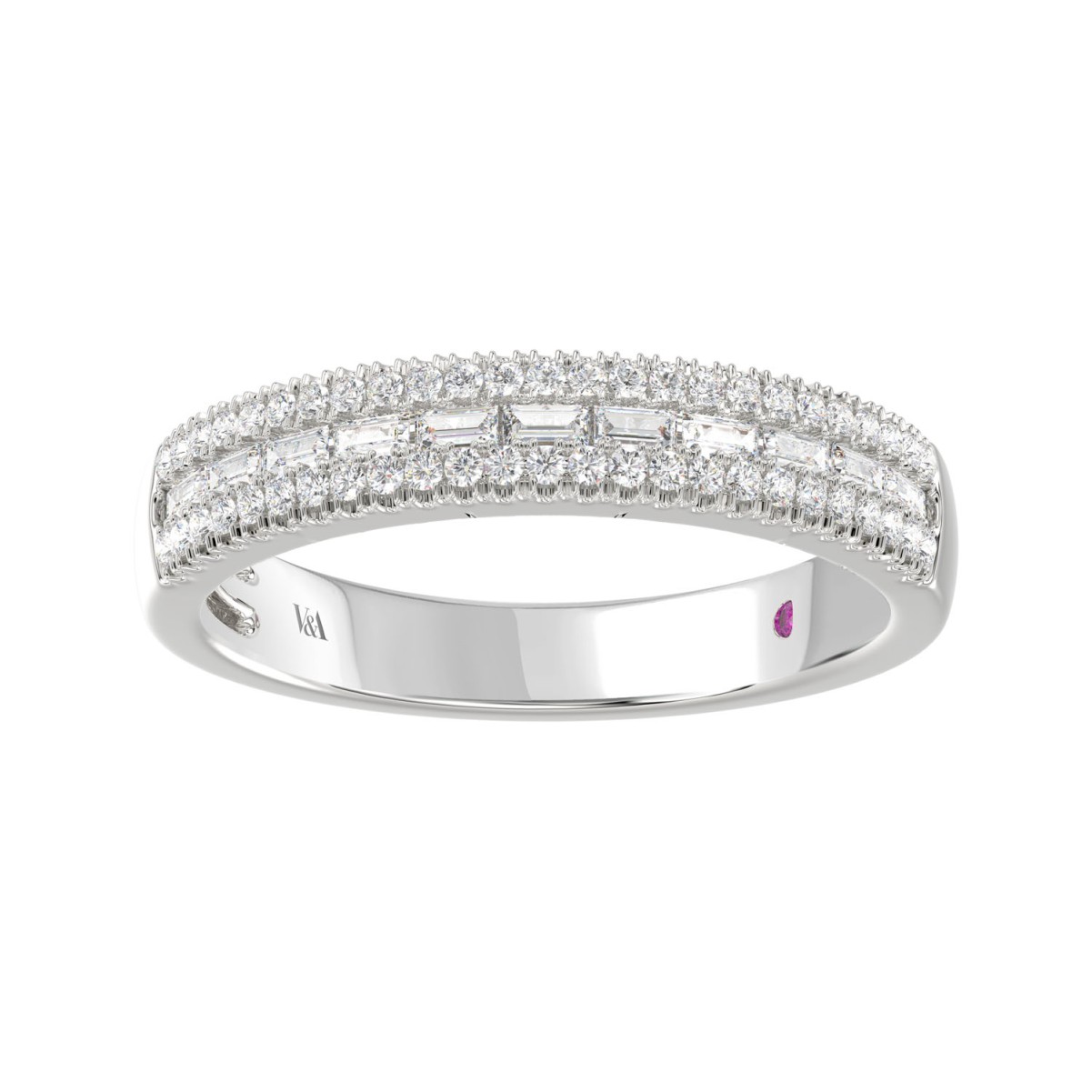 14K WHITE GOLD 3/8CT ROUND/BAGUETTE DIAMOND LADIES BAND 14K WHITE GOLD 3/8CT ROUND/BAGUETTE DIAMOND LADIES BAND