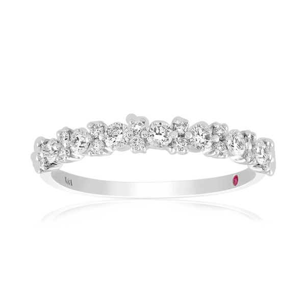14K WHITE GOLD 1/2CT ROUND DIAMOND LADIES RING...