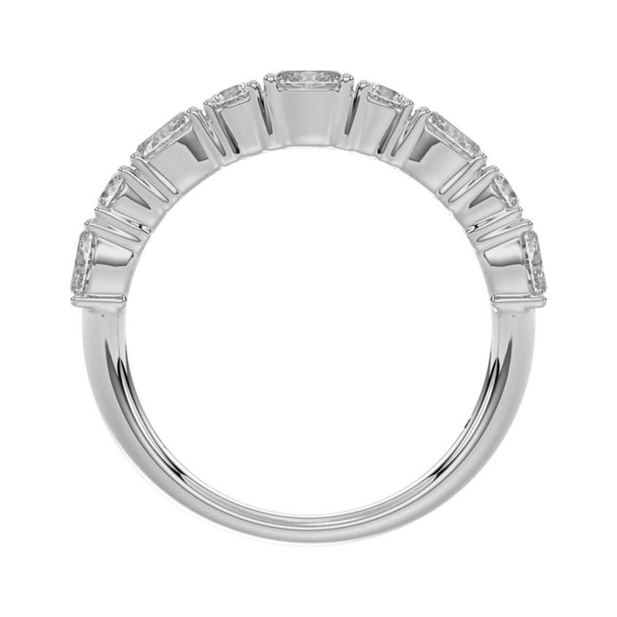 14K WHITE GOLD 1CT ROUND/OVAL DIAMOND LADIES FASHION BAND