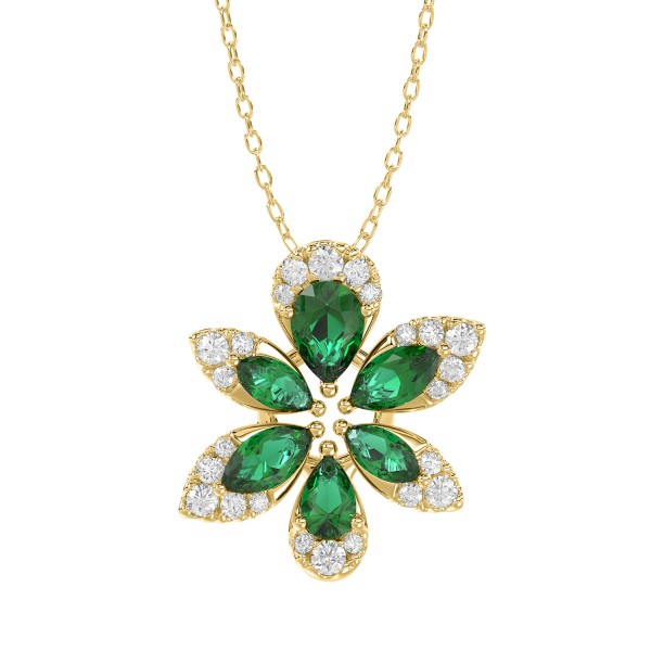 14K YELLOW GOLD 1 1/3CT ROUND/PEAR/MARQUISE DIAMON...