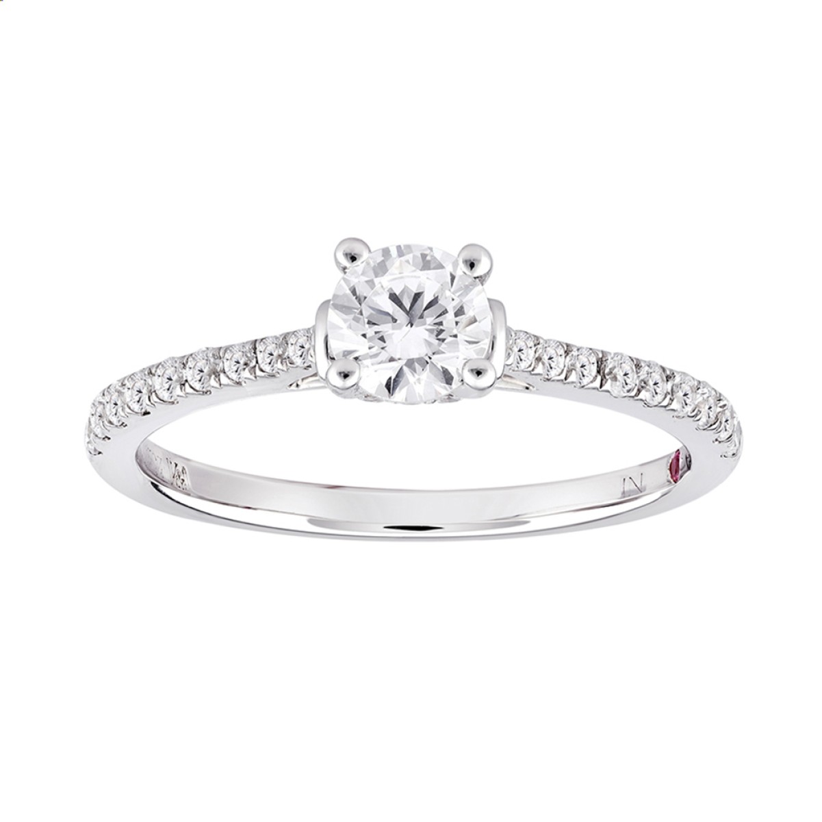 14K WHITE GOLD 3/4CT ROUND DIAMOND LADIES RING(CENTER STONE ROUND DIAMOND 1/2CT) 14K WHITE GOLD 3/4CT ROUND DIAMOND LADIES RING(CENTER STONE ROUND DIAMOND 1/2CT)