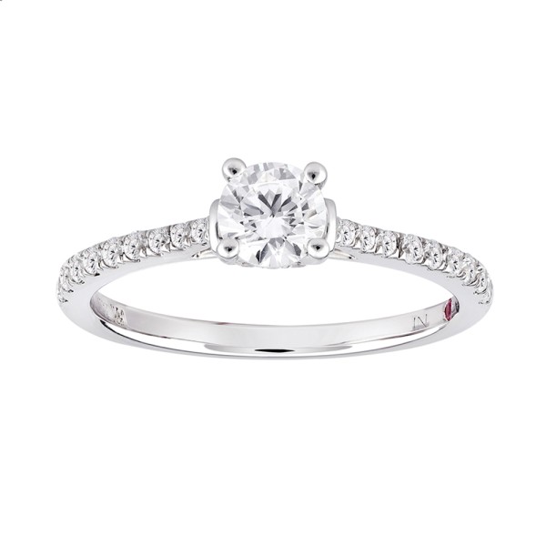 14K WHITE GOLD 3/4CT ROUND DIAMOND LADIES RING(CEN...
