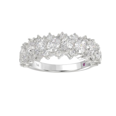 14K WHITE GOLD 3CT ROUND/OVAL DIAMOND LADIES RING 