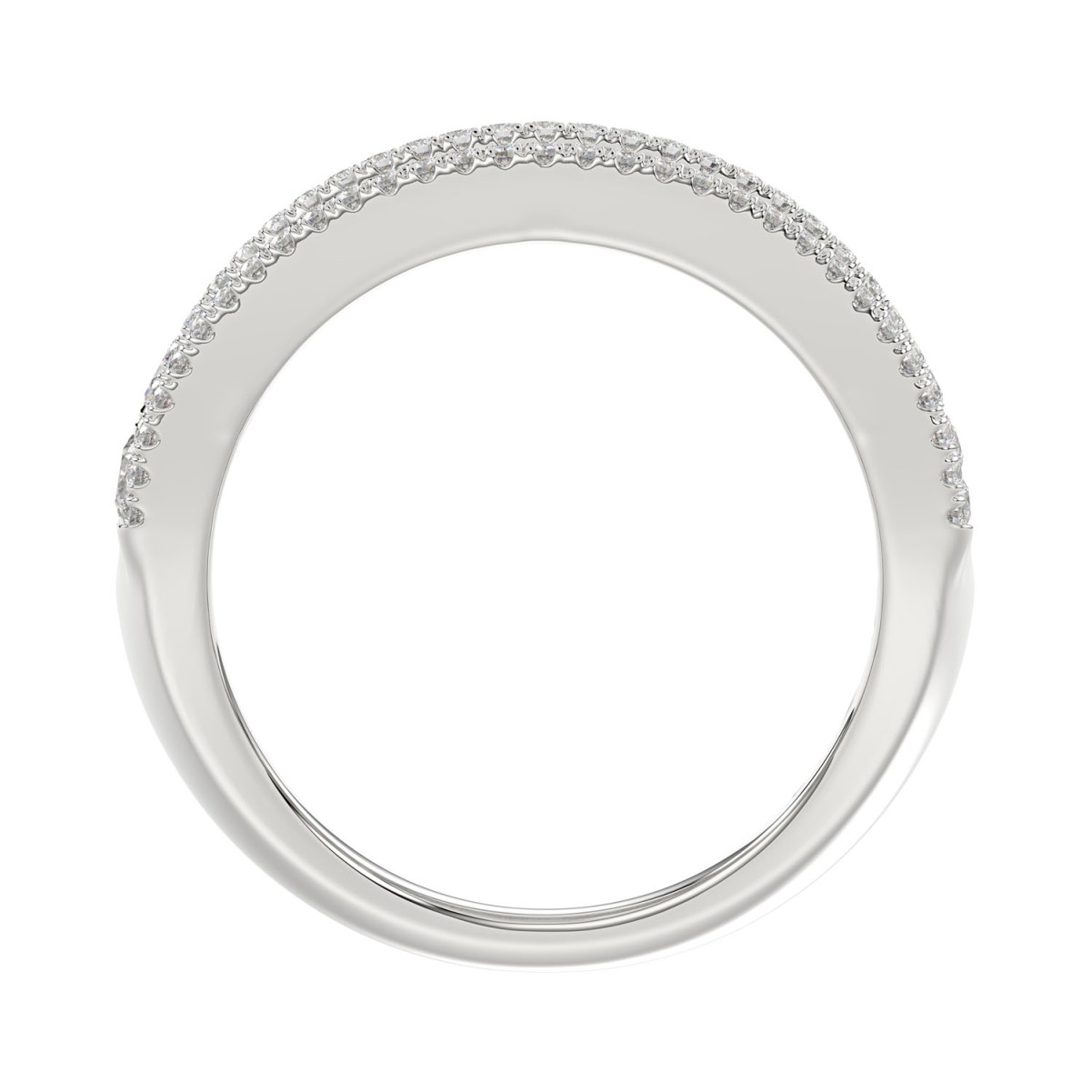 14K WHITE GOLD 1 3/4CT ROUND/BAGUETTE DIAMOND LADIES BAND