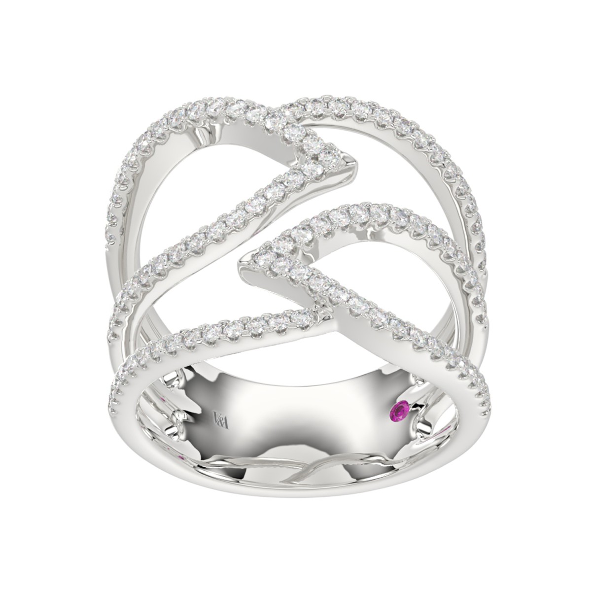 14K WHITE GOLD 1/2CT ROUND DIAMOND LADIES RING 