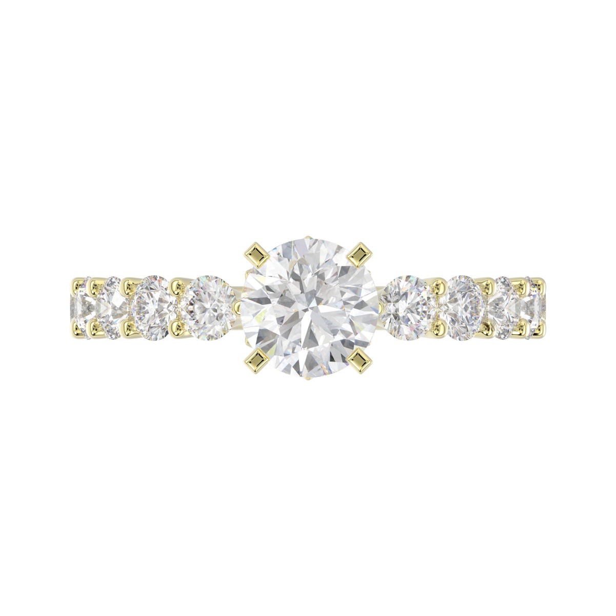 14K YELLOW GOLD 1CT ROUND DIAMOND LADIES SEMI MOUNT RING(CENTER STONE MOUNT ROUND DIAMOND 1CT)