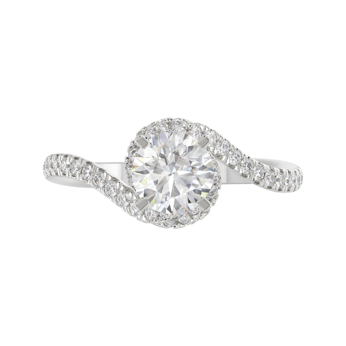 14K WHITE GOLD 1/3CT ROUND DIAMOND LADIES SEMI MOUNT RING MOUNT(CENTER STONE MOUNT ROUND DIAMOND 1CT