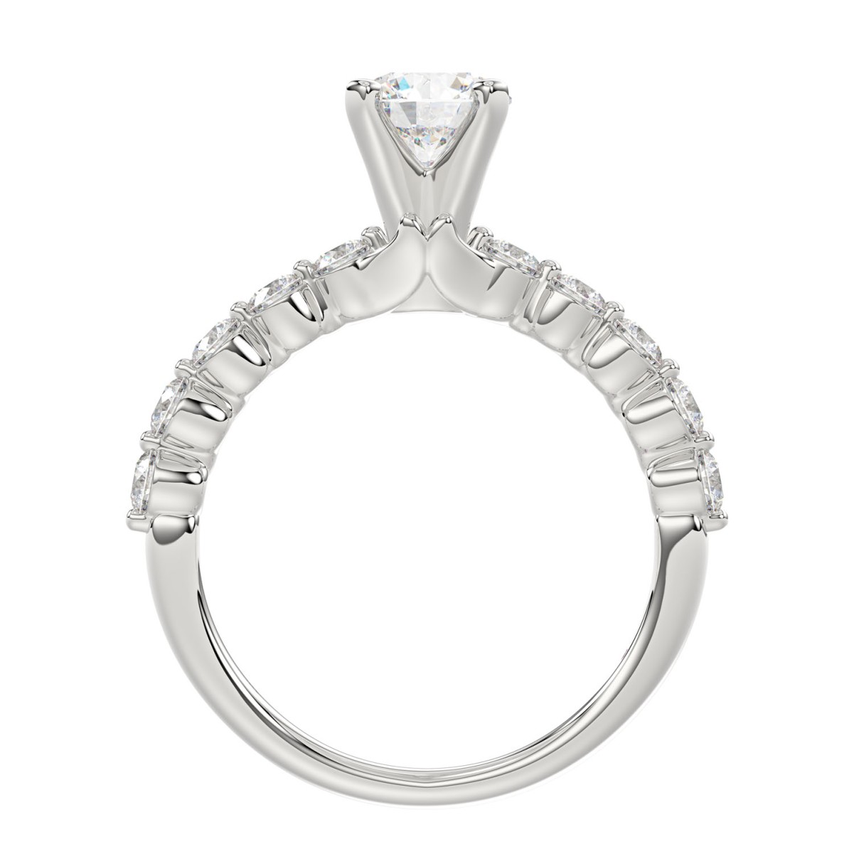 14K WHITE GOLD 1/2CT ROUND DIAMOND LADIES SEMI MOUNT RING (CENTER STONE ROUND DIAMOND 1CT) 14K WHITE GOLD 1/2CT ROUND DIAMOND LADIES SEMI MOUNT RING (CENTER STONE ROUND DIAMOND 1CT)
