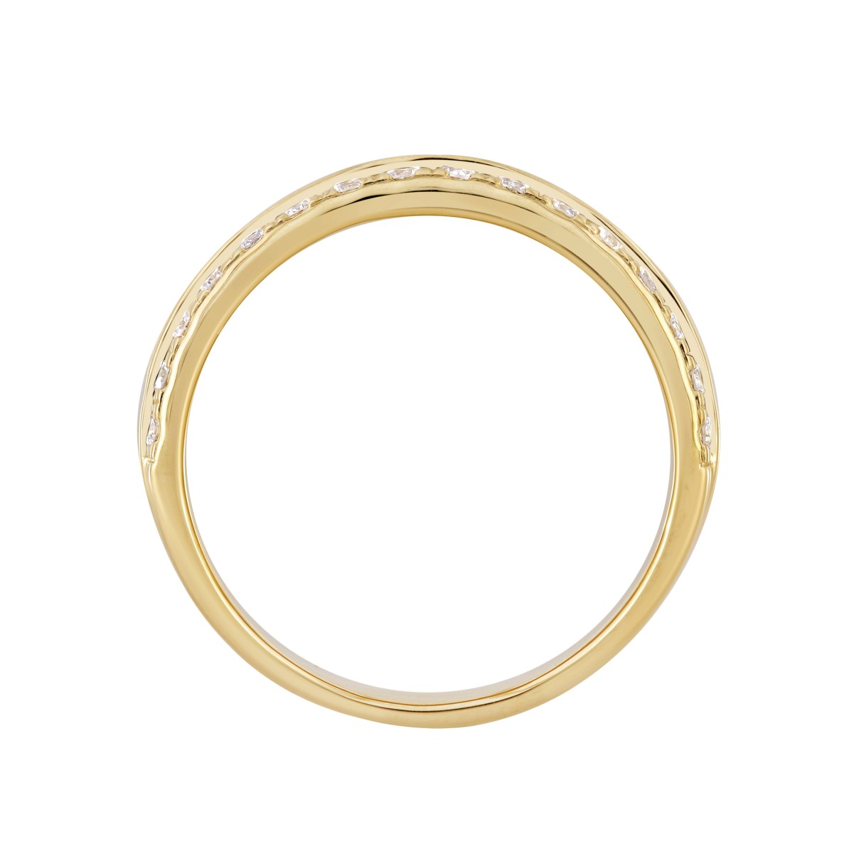 14K YELLOW GOLD 1CT ROUND DIAMOND MEN'S BAND