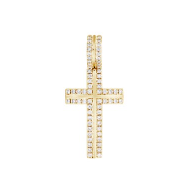 14K YELLOW GOLD 1CT ROUND DIAMOND MEN'S PENDANT