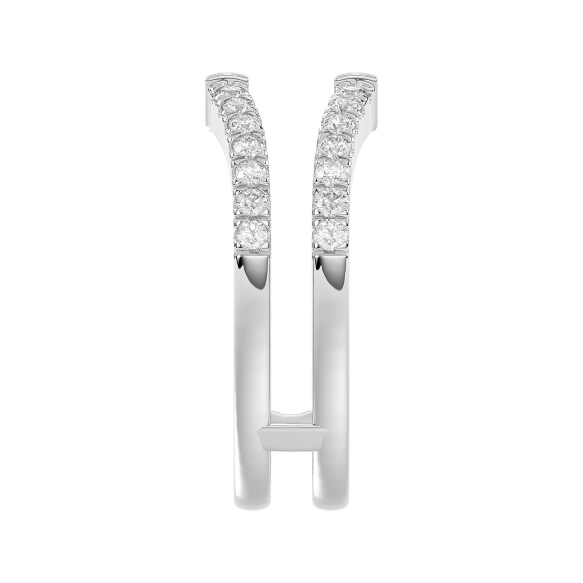 14K WHITE GOLD 1/2CT ROUND/BAGUETTE DIAMOND LADIES WRAP RING 