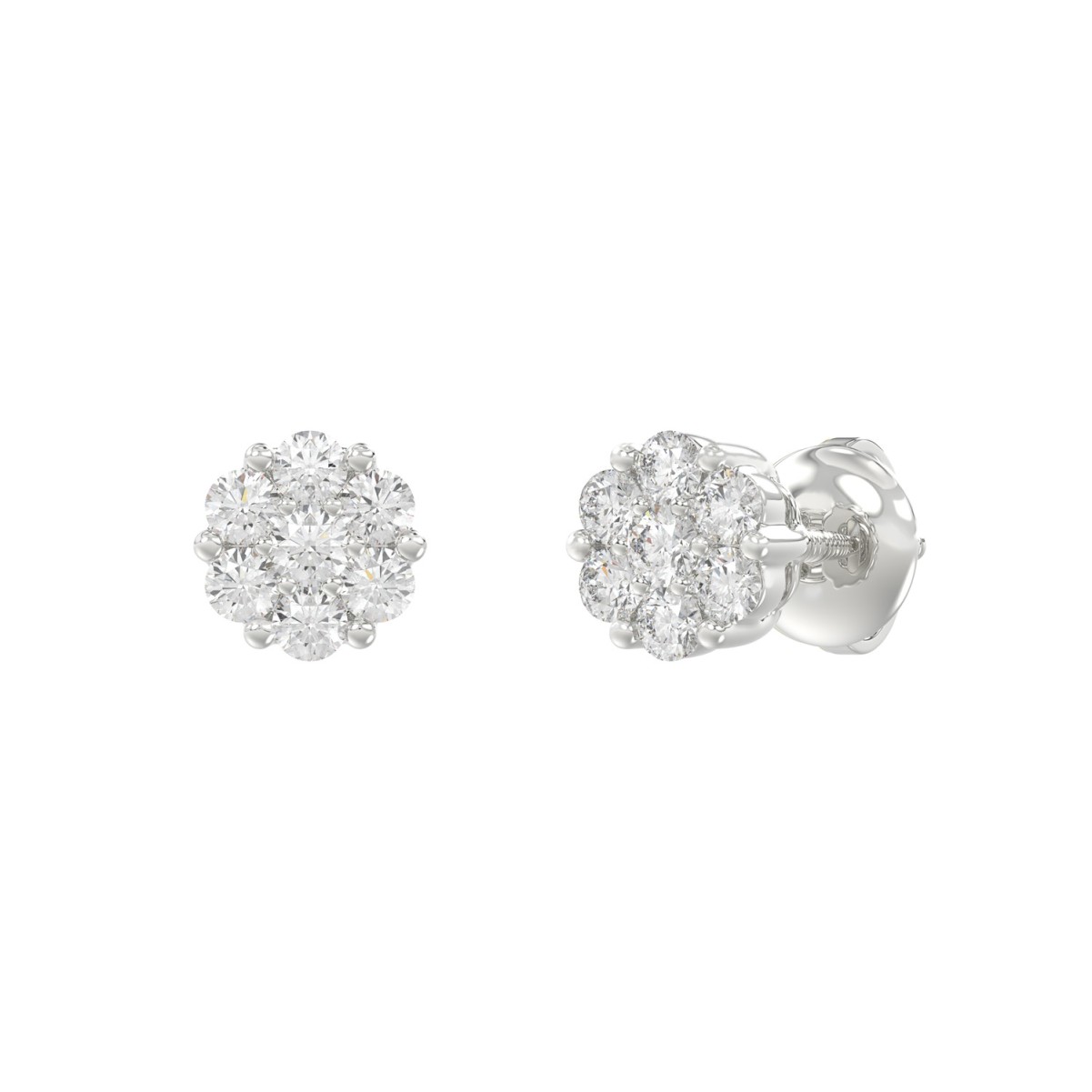 14K WHITE GOLD 1/3CT ROUND DIAMOND LADIES EARRINGS