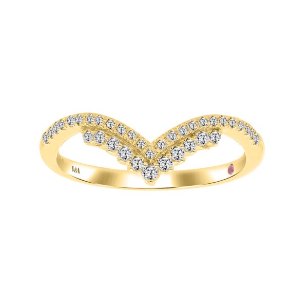 14K YELLOW GOLD 1/4CT ROUND DIAMOND LADIES RING ...
