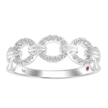 14K WHITE  GOLD 1/6CT ROUND DIAMOND LADIES BAND