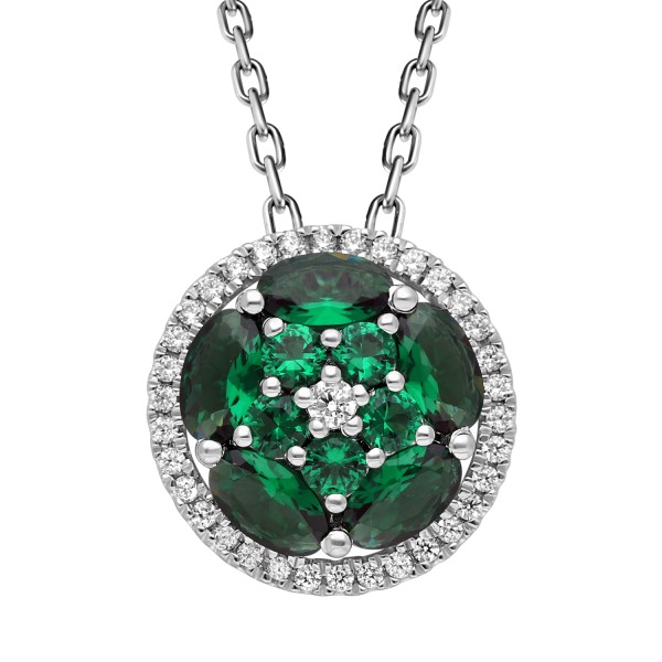 14K WHITE GOLD 2 3/8CT ROUND/OVAL DIAMOND LADIES P...
