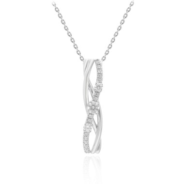 14K WHITE  GOLD 1/3CT ROUND DIAMOND LADIES PENDANT WITH CHAIN 