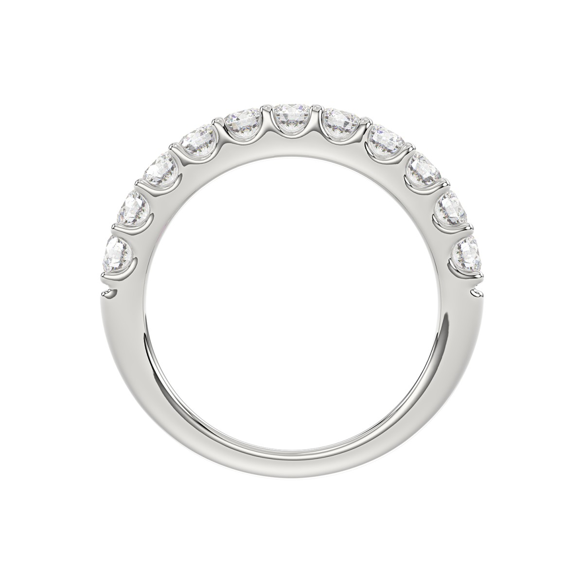 14K WHITE GOLD 3/4CT ROUND DIAMOND LADIES BAND 