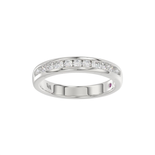 14K WHITE GOLD 1/6CT ROUND DIAMOND LADIES BAND ...