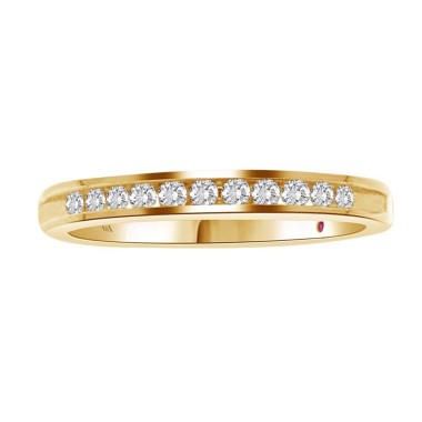 14K YELLOW GOLD 3/4CT ROUND DIAMOND LADIES BAND