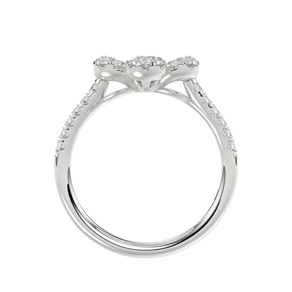14K WHITE GOLD 1/3CT ROUND DIAMOND LADIES FASHION RING