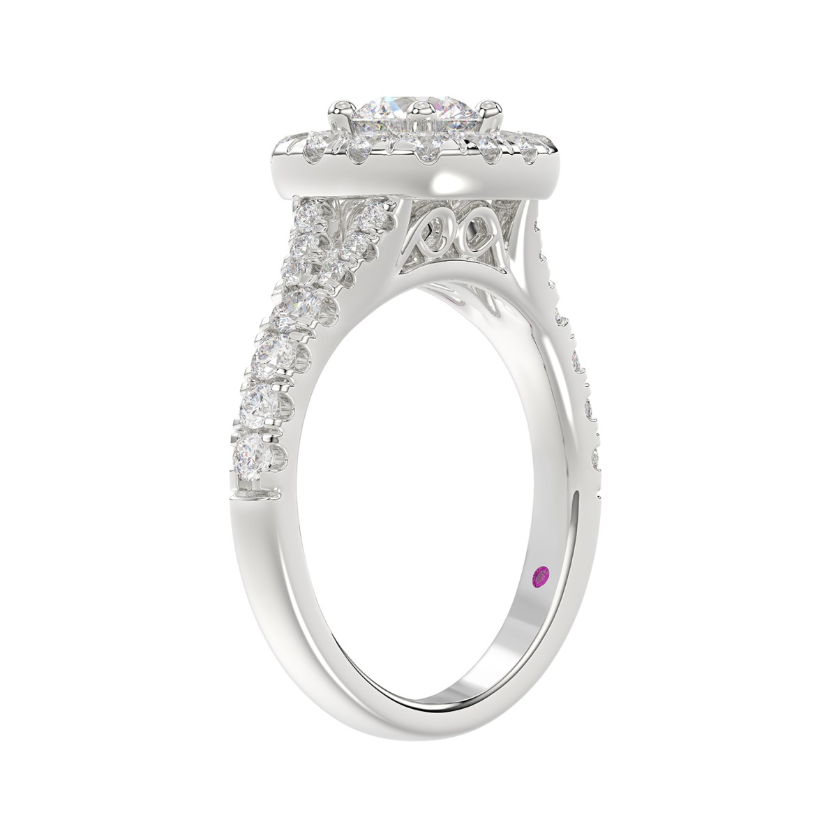 14K WHITE GOLD 2CT ROUND DIAMOND LADIES BRIDAL SET(CENTER STONE ROUND DIAMOND 3/4CT)