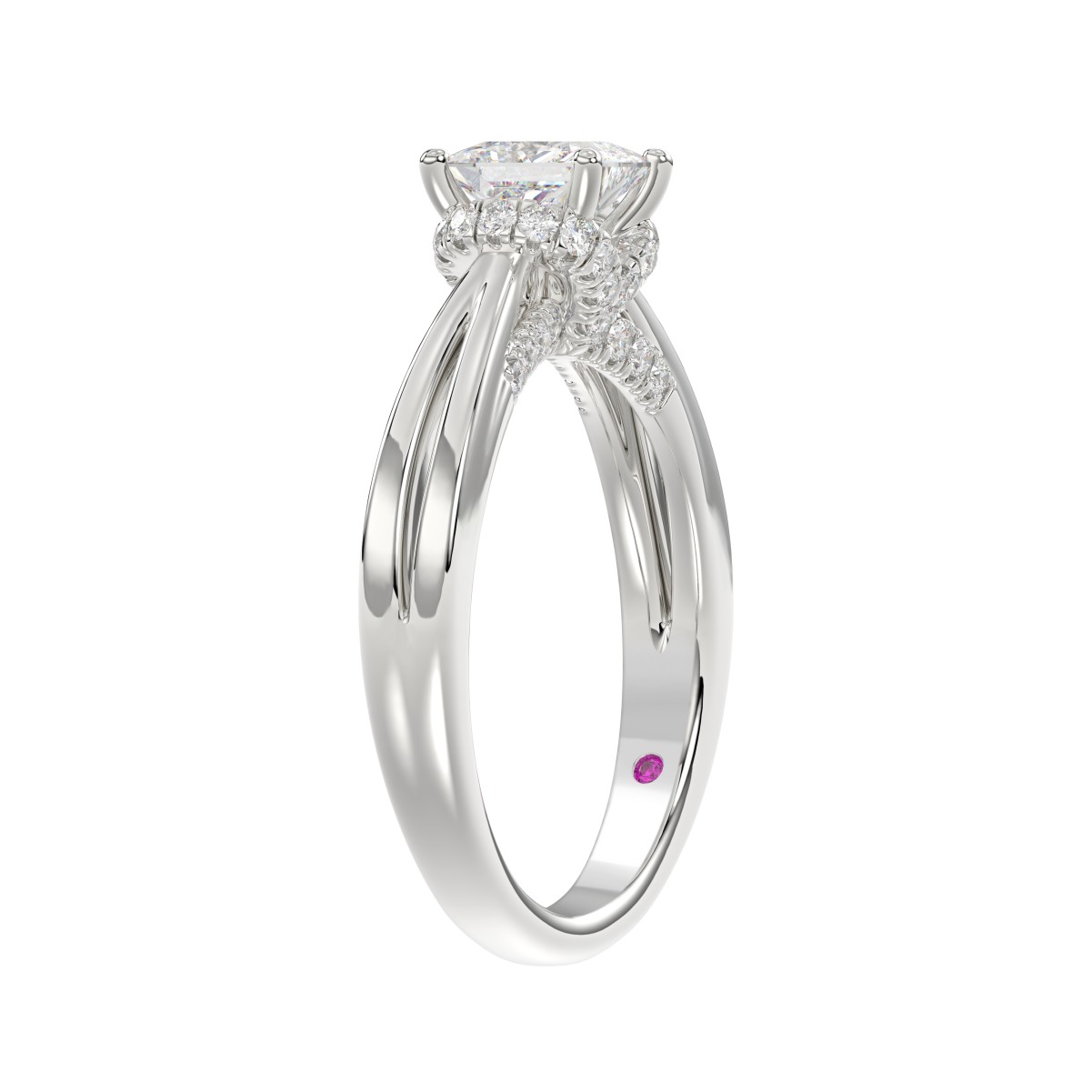 14K WHITE GOLD 1CT ROUND/PRINCESS DIAMOND LADIES FASHION RING( CENTER STONE PRINCESS DIAMOND 3/4 CT) 14K WHITE GOLD 1CT ROUND/PRINCESS DIAMOND LADIES FASHION RING( CENTER STONE PRINCESS DIAMOND 3/4 CT)