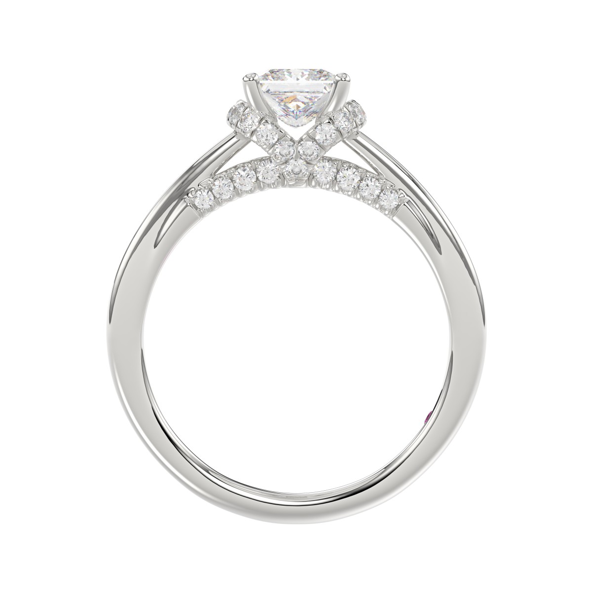 14K WHITE GOLD 1CT ROUND/PRINCESS DIAMOND LADIES FASHION RING( CENTER STONE PRINCESS DIAMOND 3/4 CT) 14K WHITE GOLD 1CT ROUND/PRINCESS DIAMOND LADIES FASHION RING( CENTER STONE PRINCESS DIAMOND 3/4 CT)