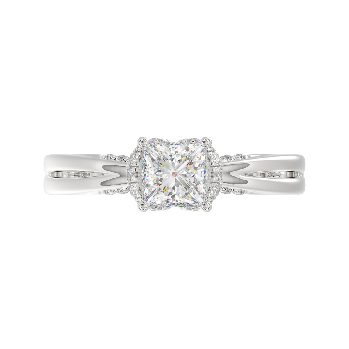 14K WHITE GOLD 1CT ROUND/PRINCESS DIAMOND LADIES FASHION RING( CENTER STONE PRINCESS DIAMOND 3/4 CT) 14K WHITE GOLD 1CT ROUND/PRINCESS DIAMOND LADIES FASHION RING( CENTER STONE PRINCESS DIAMOND 3/4 CT)