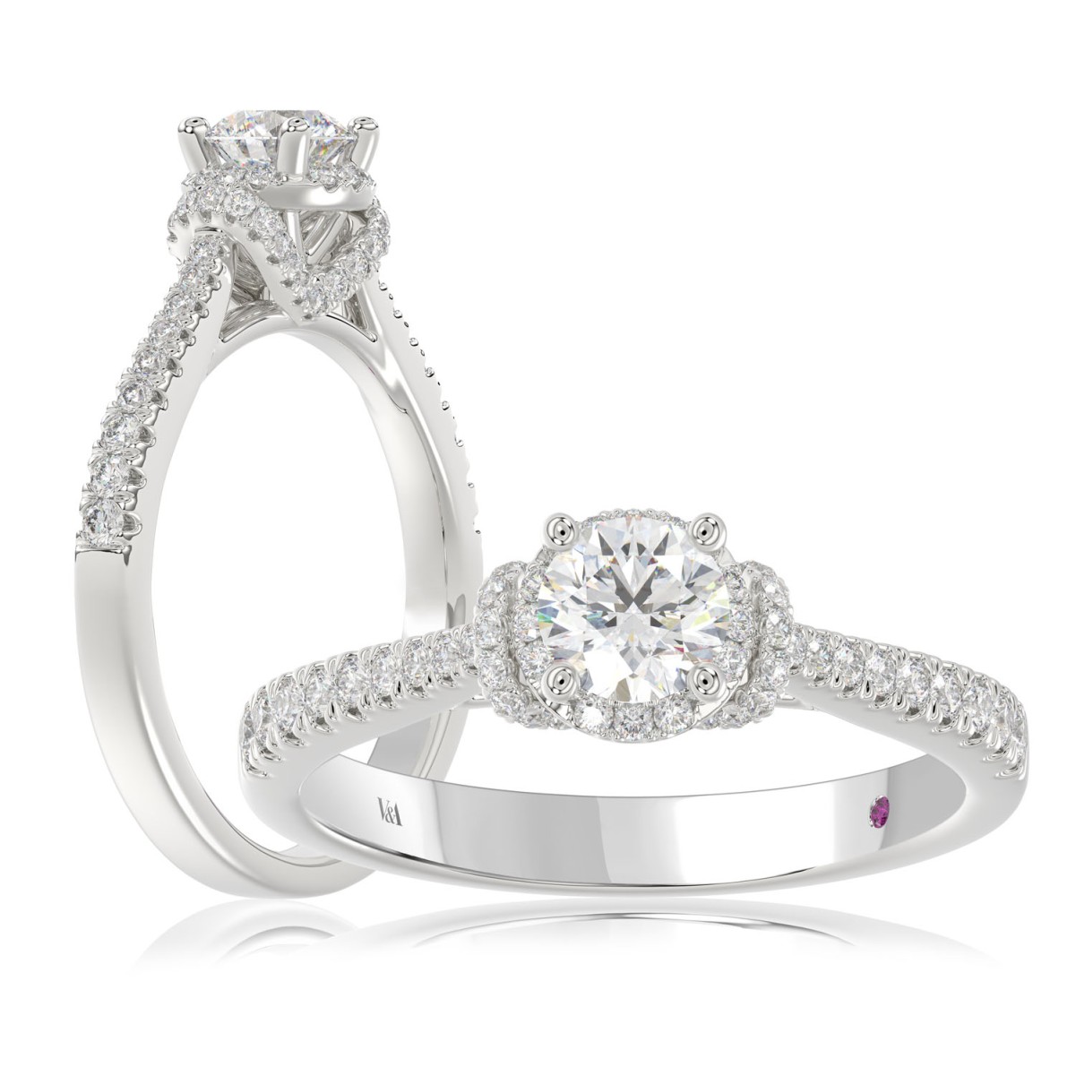 14K WHITE GOLD 3/4CT ROUND DIAMOND LADIES RING( CENTER STONE ROUND DIAMOND 1/2 CT) 14K WHITE GOLD 3/4CT ROUND DIAMOND LADIES RING( CENTER STONE ROUND DIAMOND 1/2 CT)