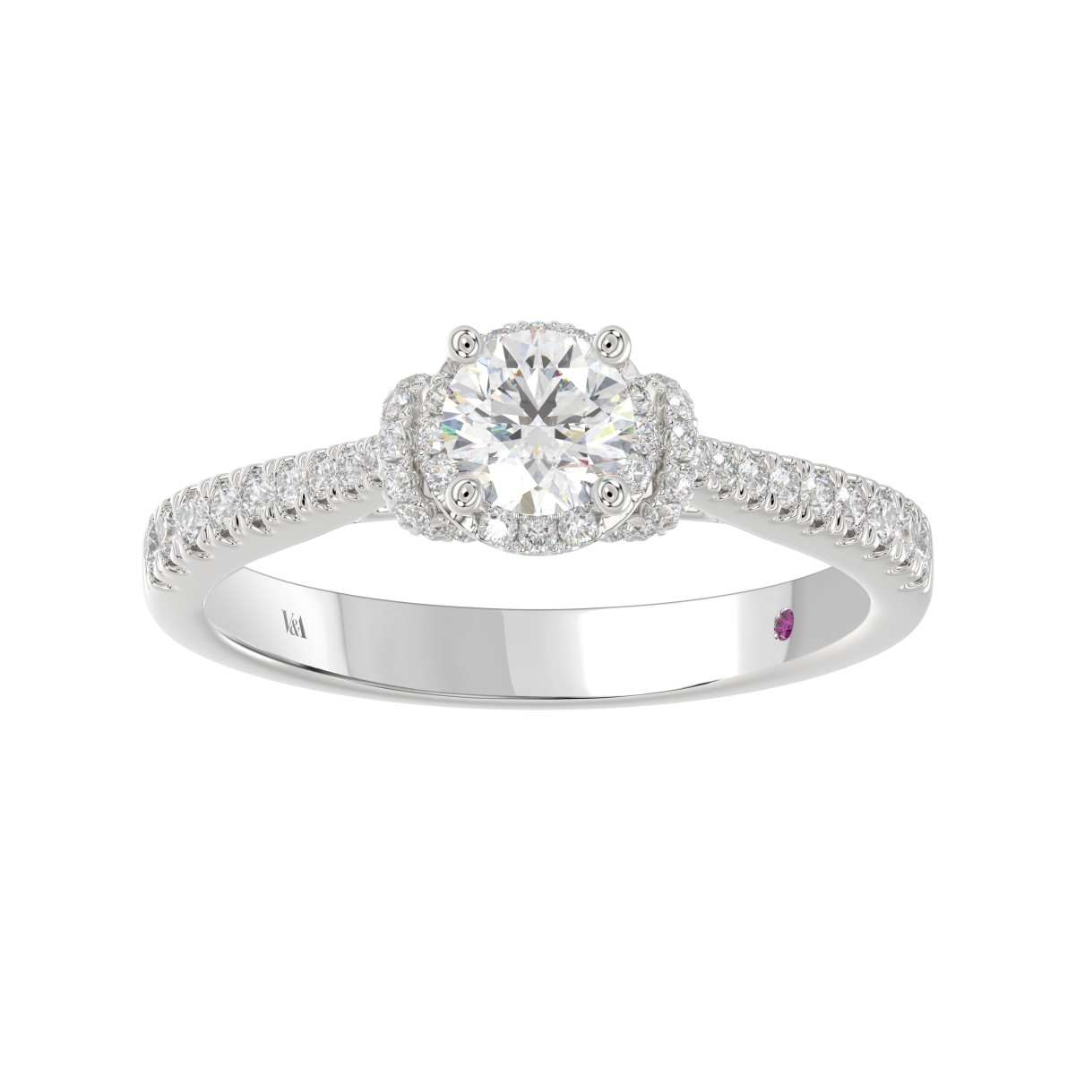 14K WHITE GOLD 3/4CT ROUND DIAMOND LADIES RING( CENTER STONE ROUND DIAMOND 1/2 CT) 14K WHITE GOLD 3/4CT ROUND DIAMOND LADIES RING( CENTER STONE ROUND DIAMOND 1/2 CT)
