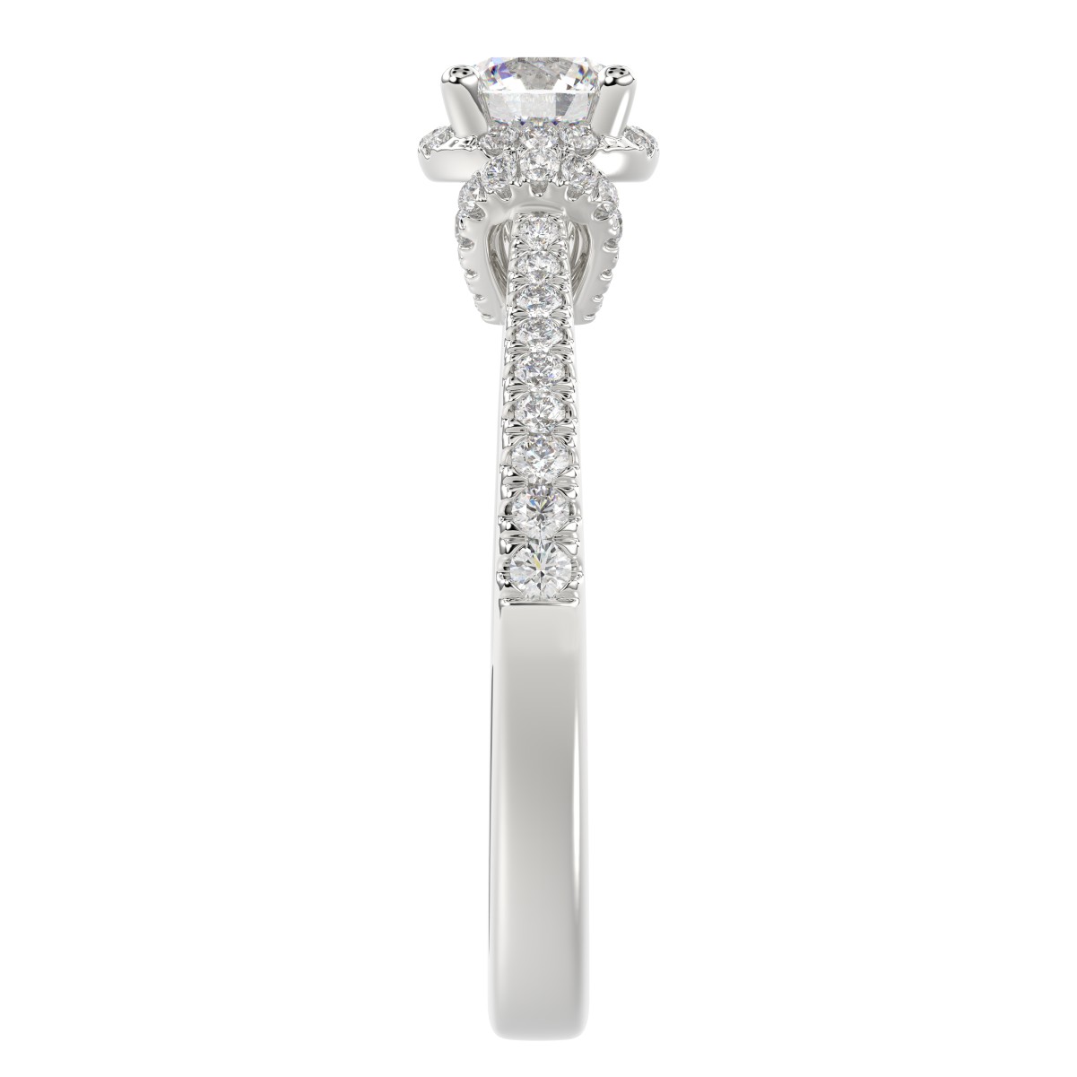 14K WHITE GOLD 3/4CT ROUND DIAMOND LADIES RING( CENTER STONE ROUND DIAMOND 1/2 CT) 14K WHITE GOLD 3/4CT ROUND DIAMOND LADIES RING( CENTER STONE ROUND DIAMOND 1/2 CT)