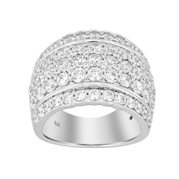 14K WHITE GOLD 4CT ROUND DIAMOND LADIES RING ...