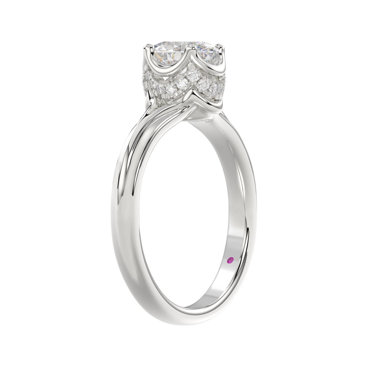 14K WHITE GOLD 7/8CT ROUND/OVAL DIAMOND LADIES RING 14K WHITE GOLD 7/8CT ROUND/OVAL DIAMOND LADIES RING