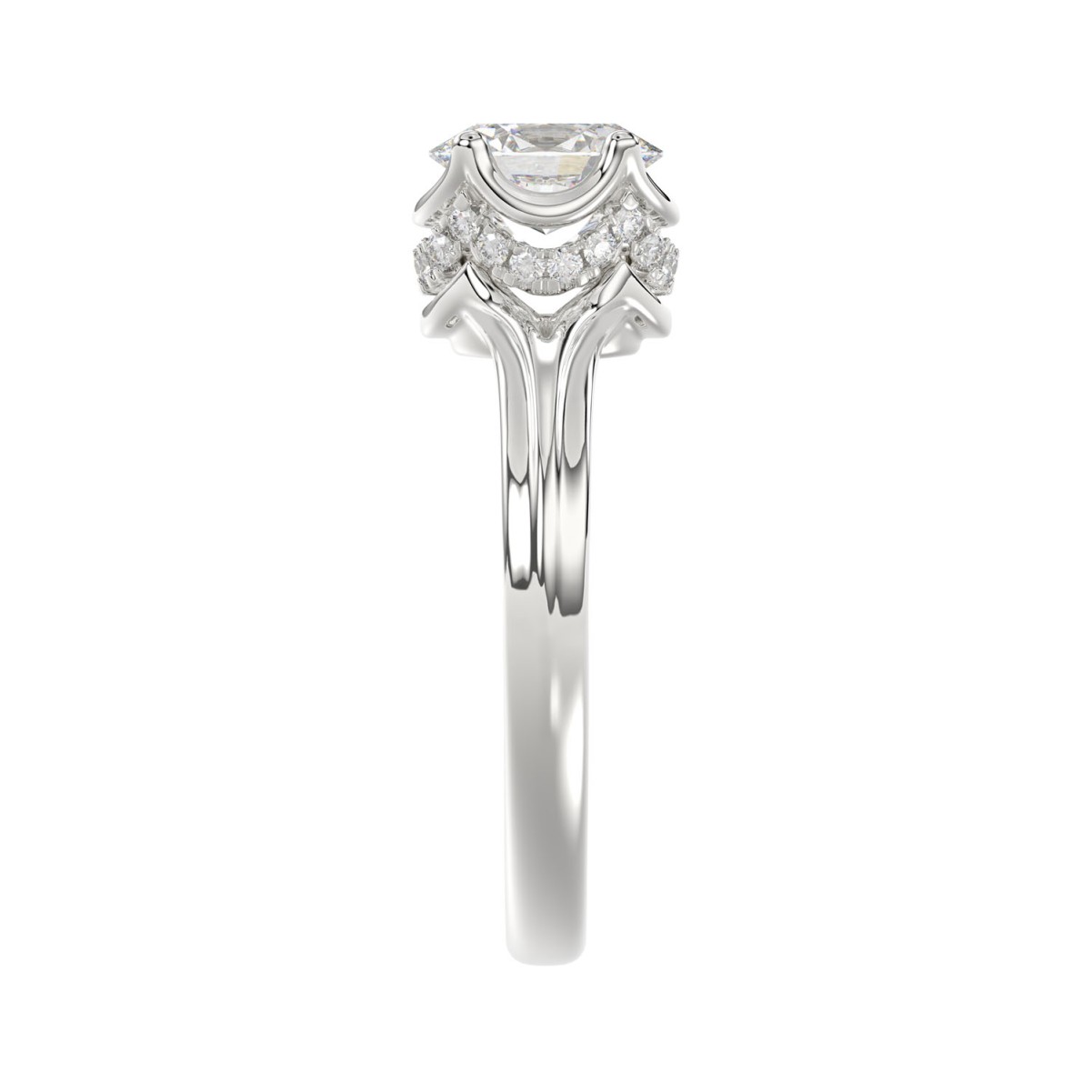 14K WHITE GOLD 7/8CT ROUND/OVAL DIAMOND LADIES RING 14K WHITE GOLD 7/8CT ROUND/OVAL DIAMOND LADIES RING