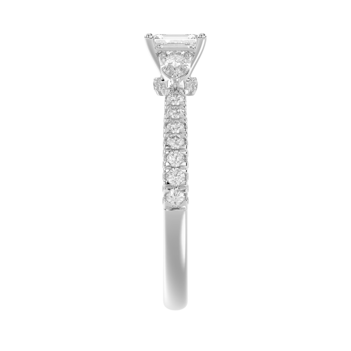 14K WHITE GOLD 1 1/3CT ROUND/PEAR/EMERALD DIAMOND LADIES RING 14K WHITE GOLD 1 1/3CT ROUND/PEAR/EMERALD DIAMOND LADIES RING