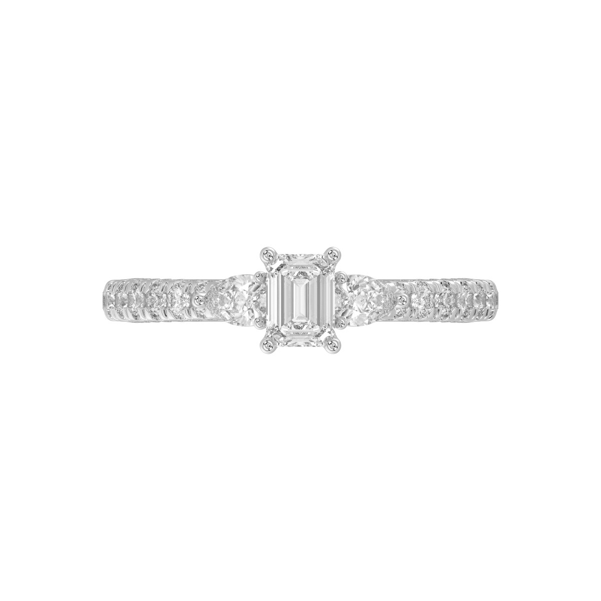 14K WHITE GOLD 1 1/3CT ROUND/PEAR/EMERALD DIAMOND LADIES RING 14K WHITE GOLD 1 1/3CT ROUND/PEAR/EMERALD DIAMOND LADIES RING